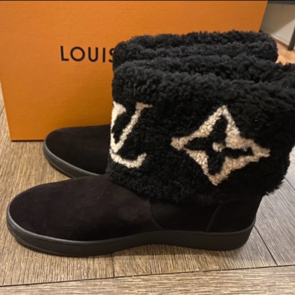 NEW LOUIS VUITTON SNOWDROP FLAT ANKLE BOOT SZ39/9 - Picture 5 of 11
